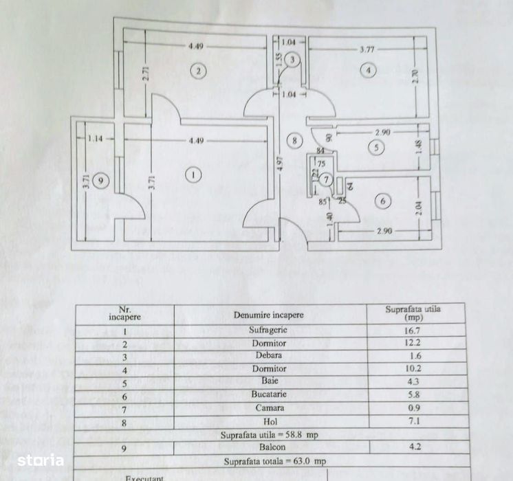 Apartament 3 camere Traian etaj 1