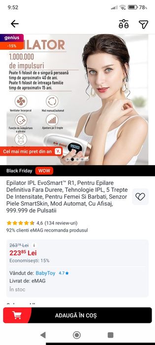 Vând epilator ipl folosit o dată
