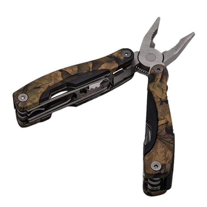 Cleste multifunctional Survival Gear, 10 functii, 22 cm, camuflaj