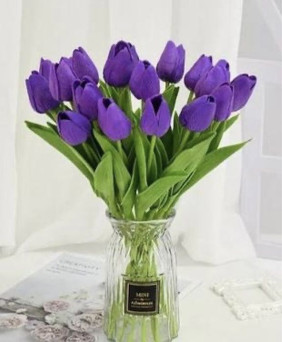 Цветы тюльпаны искусственные фиолетовые