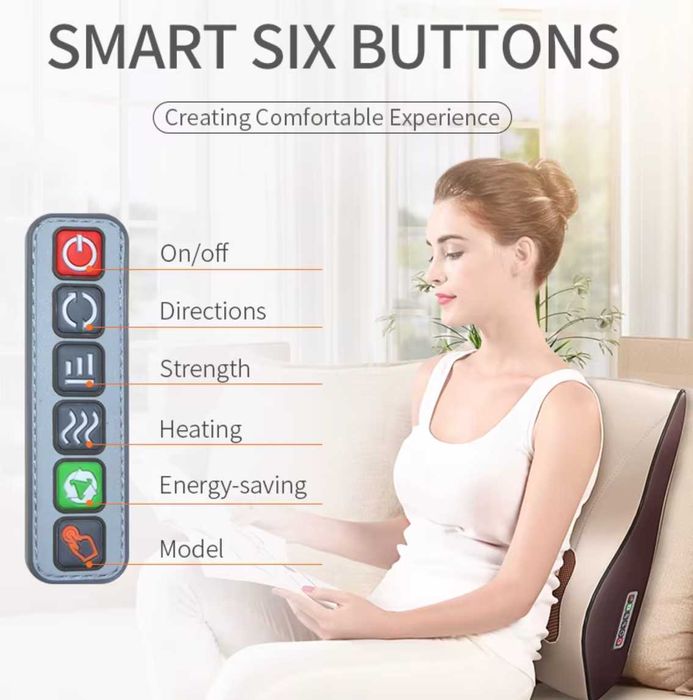 Perna de masaj pentru maini, gat, umeri, spate, cu incalzire, 12V/220V