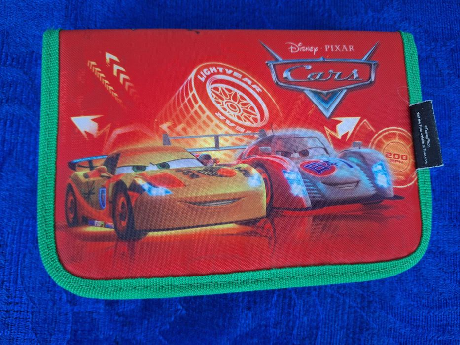 Disney Cars, 21 x 14 x 3.5 cm, Penar textil, 1 fermoar si 1 flaps
