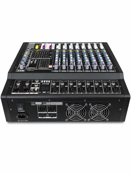 Mixer audio activ 2 x 500W 8 canale Amplificat 16 efecte digitale DSP USB Bluetooth MP3 Egalizator