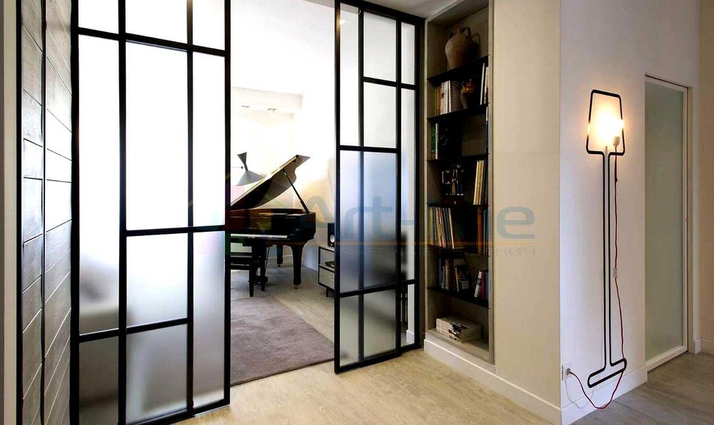 Стеклянные Loft перегородки и двери. Loft peregorodkalar va eshiklar.