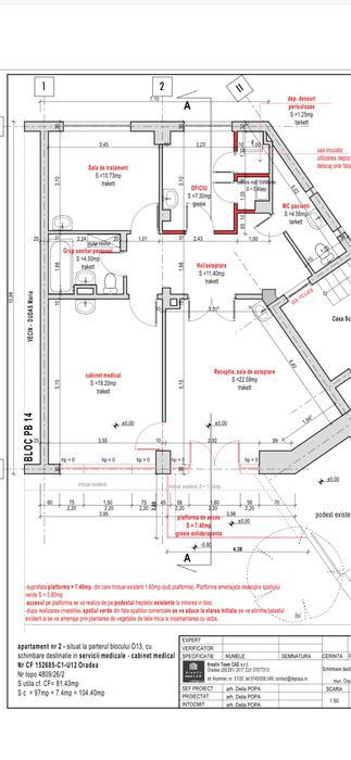Cabinet medical -  spatiu 84m 2 Oradea Langa Biserica Sf Apostol Andrei