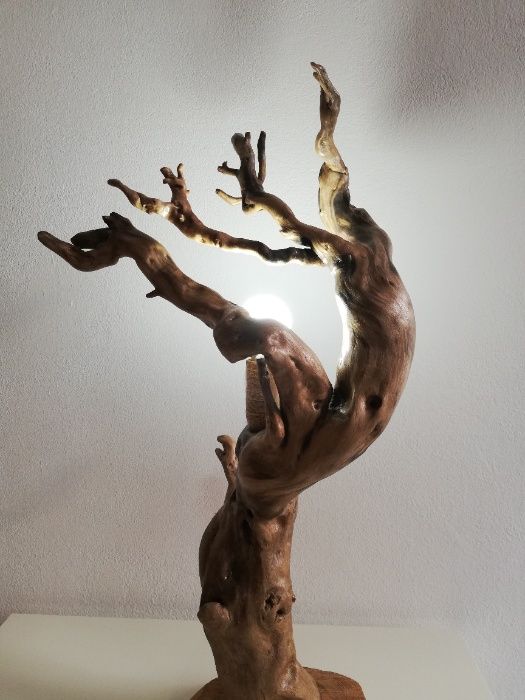 Лампа ръчна изработка/естествен материал/дървени лампи/настолна/