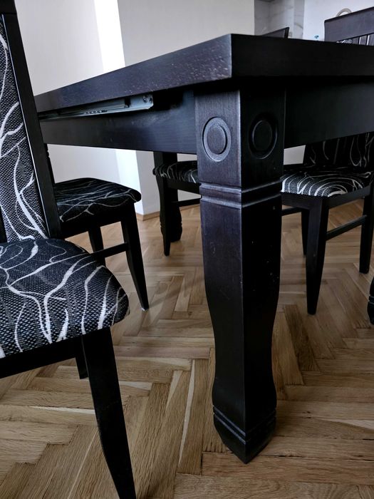 Комплект маса масив разтегателна 140/90, 4бр стола