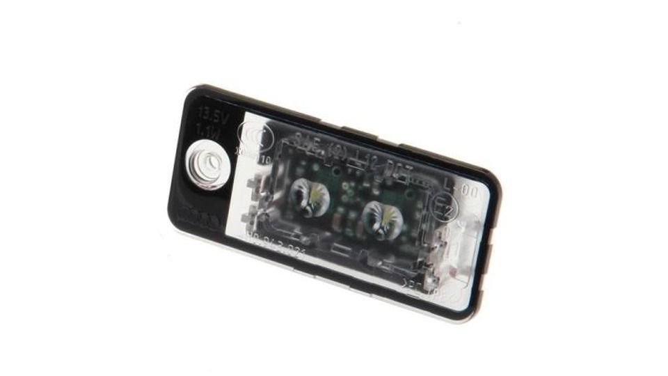 Lampa numar inmatriculare Audi A3 (8p), A4 (B6), A4 (B7), A5/S5 (B8), A6 (C6), A8 (D3), A8 (D4/4f), Q7 (4l), spate, stanga, LED