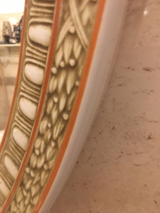 Vintage/ Mid Century Italian oglinda ovala ceramica