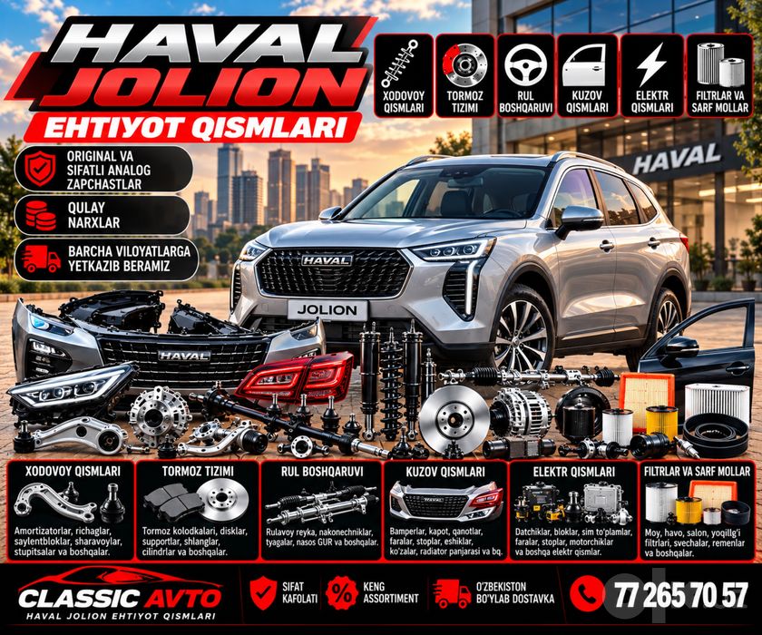 Haval Jolion ehtiyot qismlari | Kuzov, xodovoy, tormoz