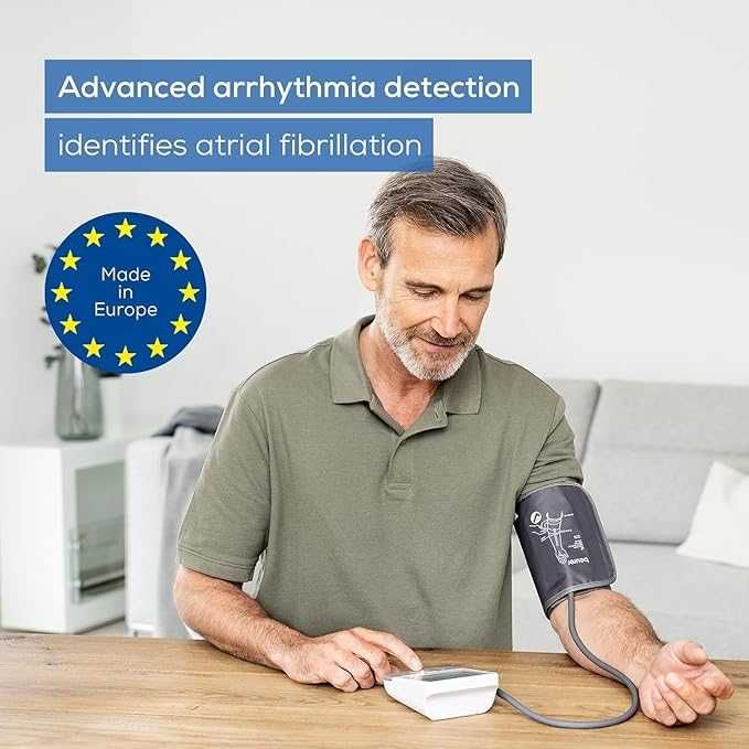 Апарат за кръвно налягане Beurer BM 53, Индикатор за аритмия и риск, Памет чрез приложение, USB-C, 22-42 см.