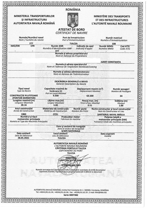 Ponton agrement 9 camere