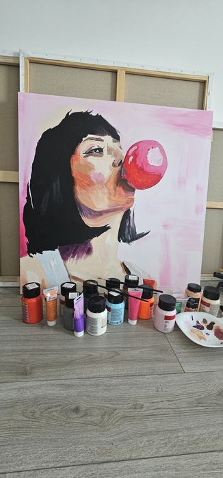 Tablou acrilic 1000 x 1000 semnat