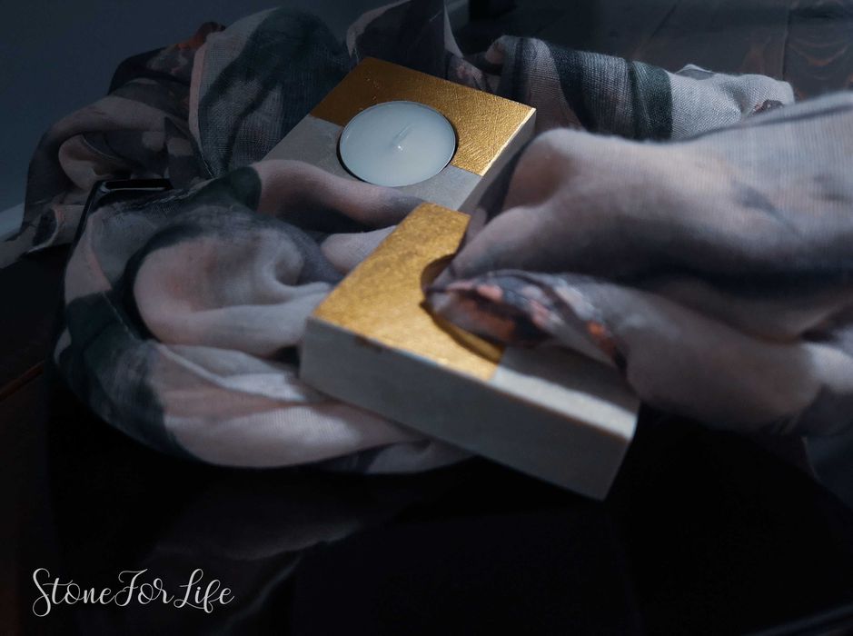 Мраморен свещник/ ринг за салфетки