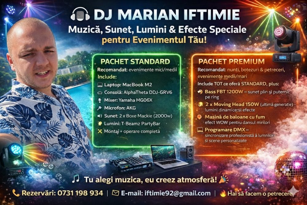 DJ EVENIMENTE | Nunta | Botez | Petreceri Private | Cununie | Muzica