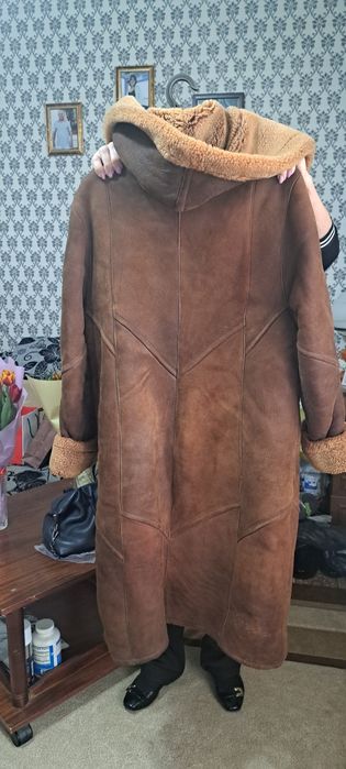 Дубленка из натуральной овчины теплая бу