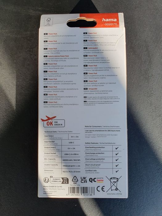 Vand 2 baterii externe Hama Performance