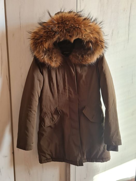 Дамско дълго яке/парка с естествен косъм S размер