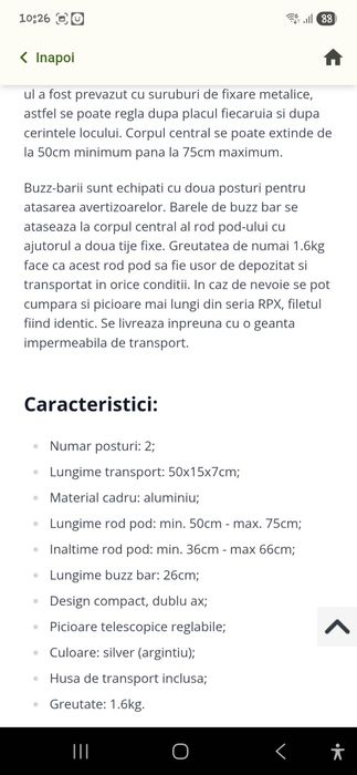 Rod pod 2 posturi Delphin RPX STALK SILVER