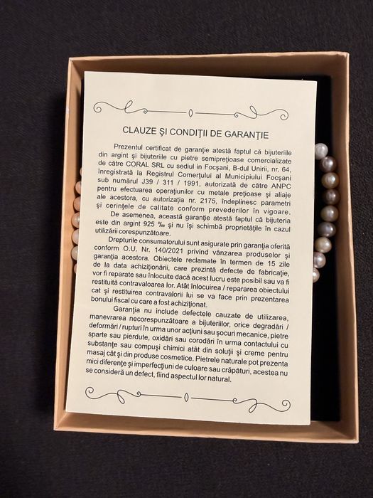 Set de colier si cercei din argint cu perla