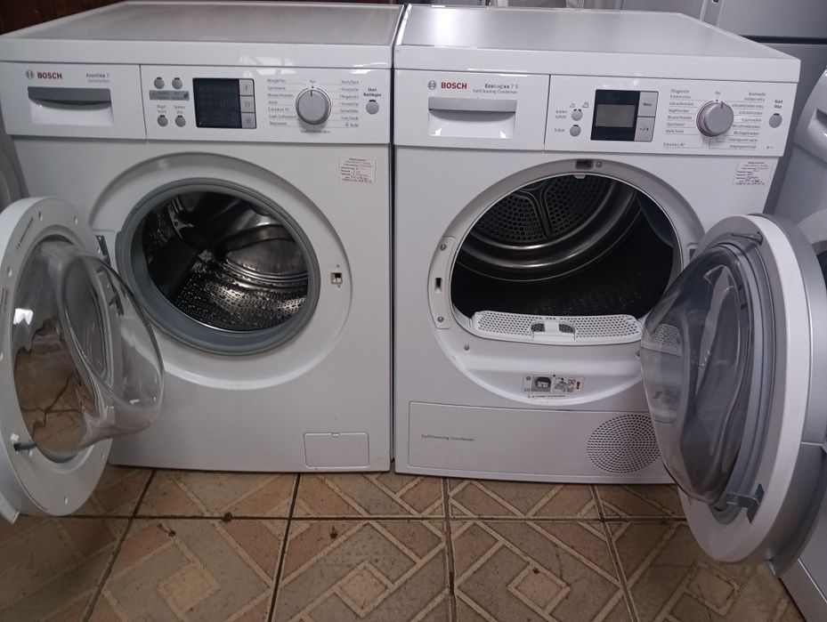 Комплект пералня и сушилня с термопомпа Бош Bosch с 2 години гаранция!