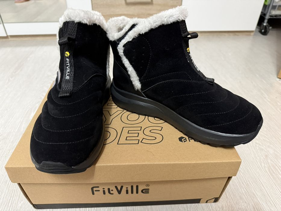 Ghete dama iarna impermeabile imblanite FitVille extra wide nr 38