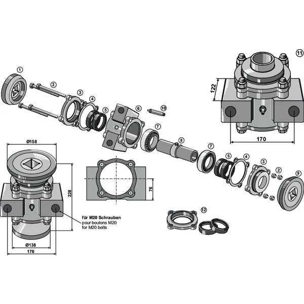 Lagar disc cu rulmenti 40x40 Souchu-Pinet