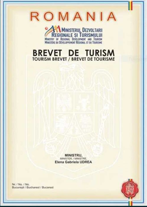 Ofer brevet manager in activitatea de turism