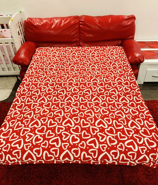 Canapea Extensibila din Piele + Fotolii