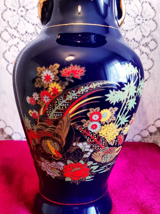 Винтажная китайская ваза для цветов кобальт,высота 25 см.