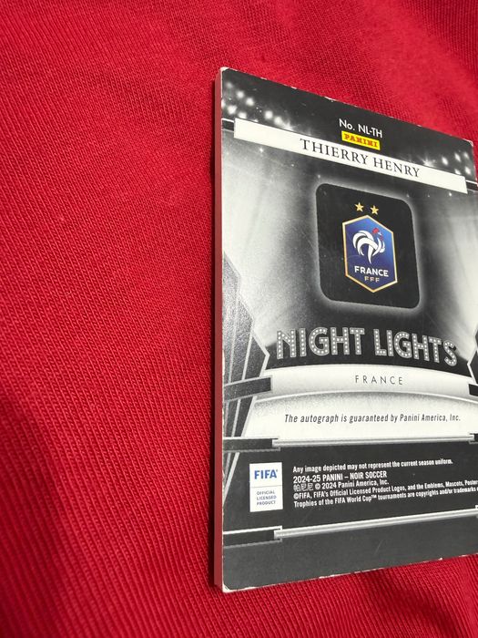Thierry Henry – Night Lights Auto 02/10 2024-25 Panini Noir Soccer