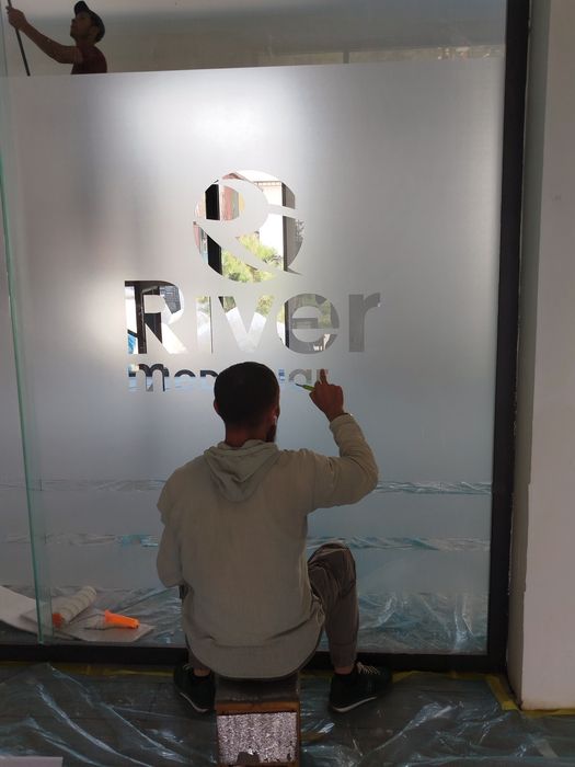 Матовый пленка туманка оракал тонировка офис ва здания ойналарига