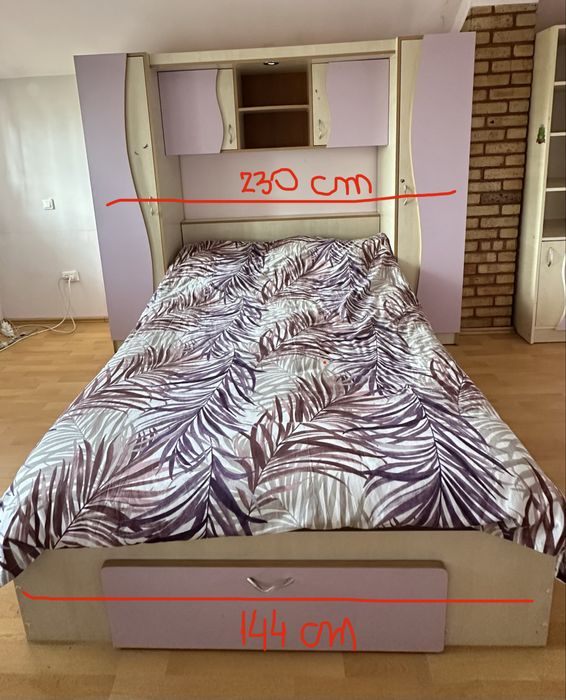 Set mobilier dormitor pal - pat + dulapuri