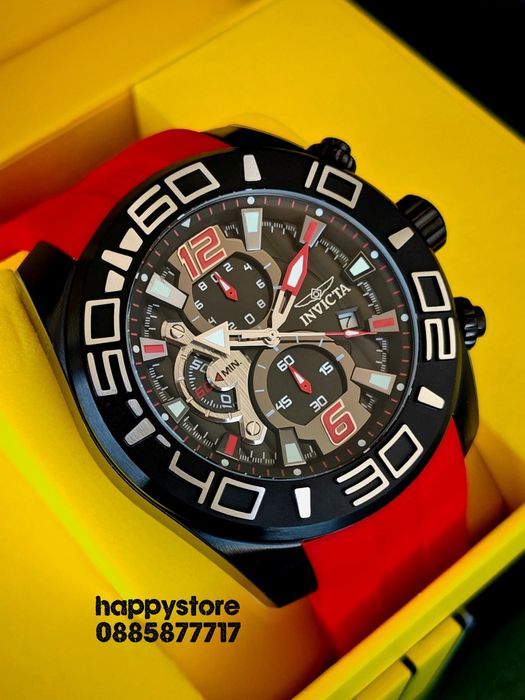 INVICTA Pro Diver Red black dial 50 mm, Инвикта нов ръчен часовник