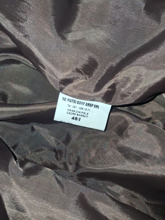 Haină din piele bărbați stil palton