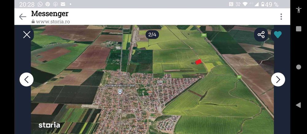 8500mp intravilan arabil Valul Traian,Str. București, 86 m deschidere