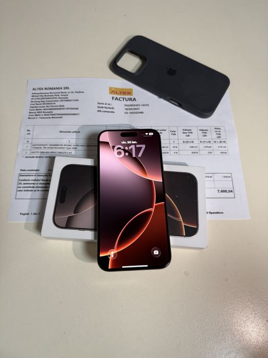 iPhone 16 Pro Max 256GB Desert,Factura Garantie 5G,17 Pro, 16 Pro