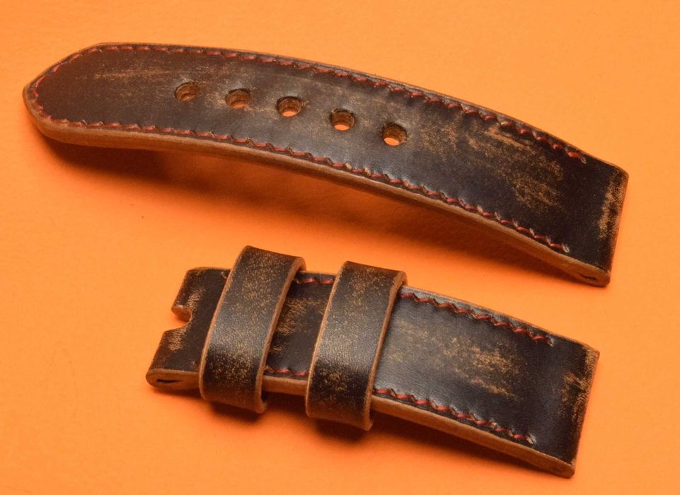 Каишка за часовник естествена кожа за Panerai 26,24mm ръчна изработка