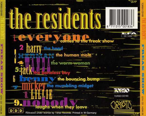 CD The Residents - Freak Show 1990