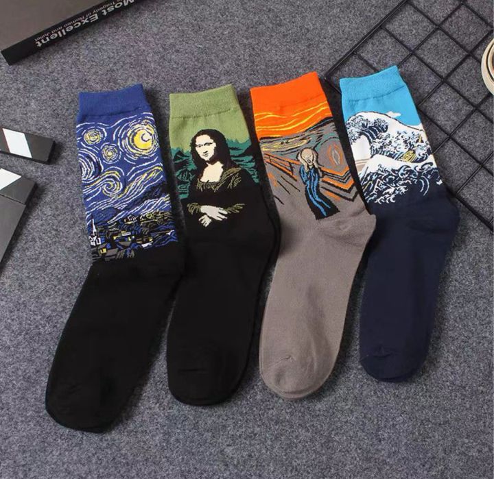 Набор необчных соврменных красивых носков с принтами