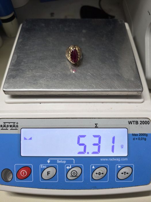 Руски златен пръстен 5,31 гр. с рубин