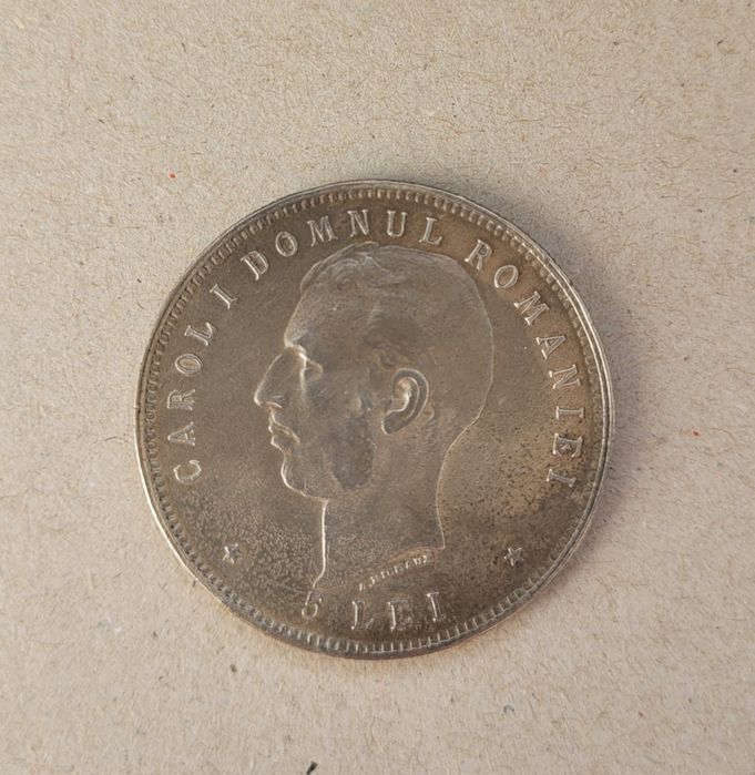 Moneda veche argint 5 lei 1906 România