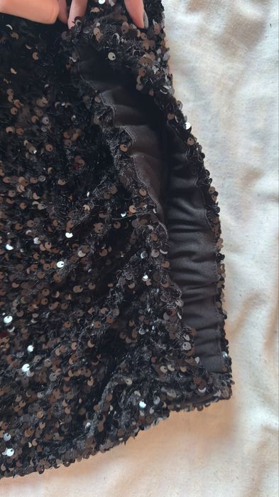 Пайетени къси черни гащи