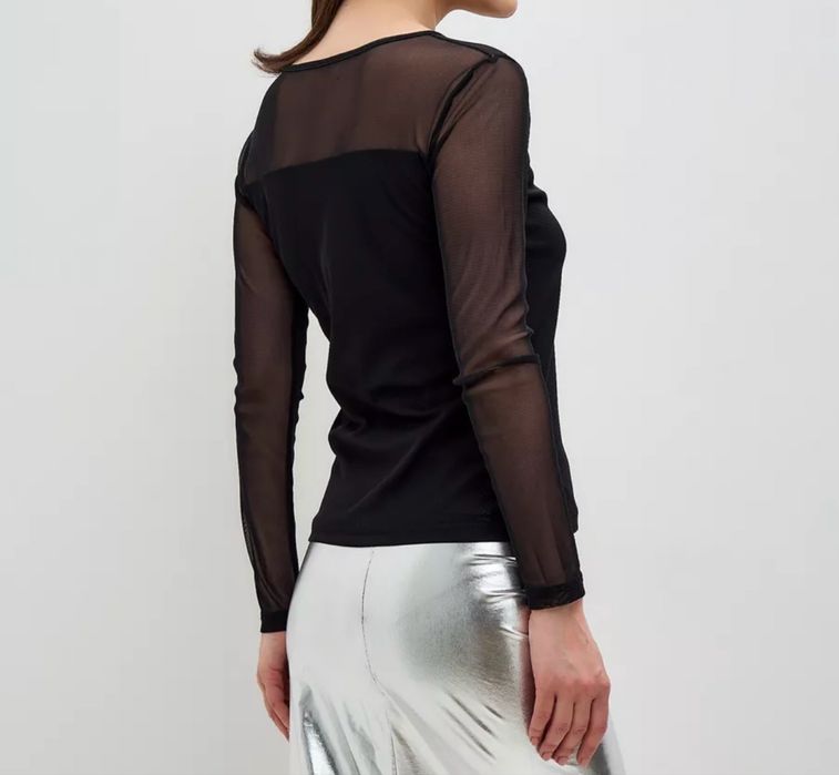 Черный женский лонгслив