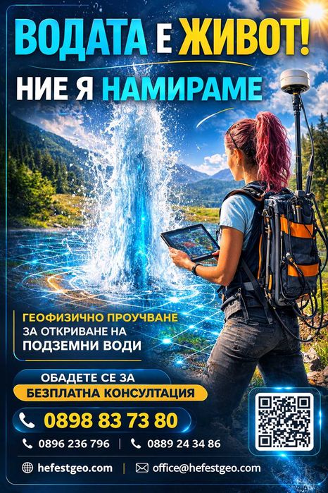 Геоложки услуги - търсене на вода, сондиране, документация