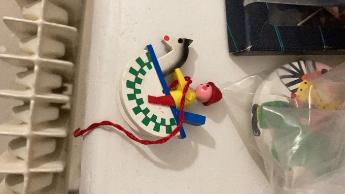 decoratiuni sezon craciun lemn set Figurine brad vechi 1945 Germania