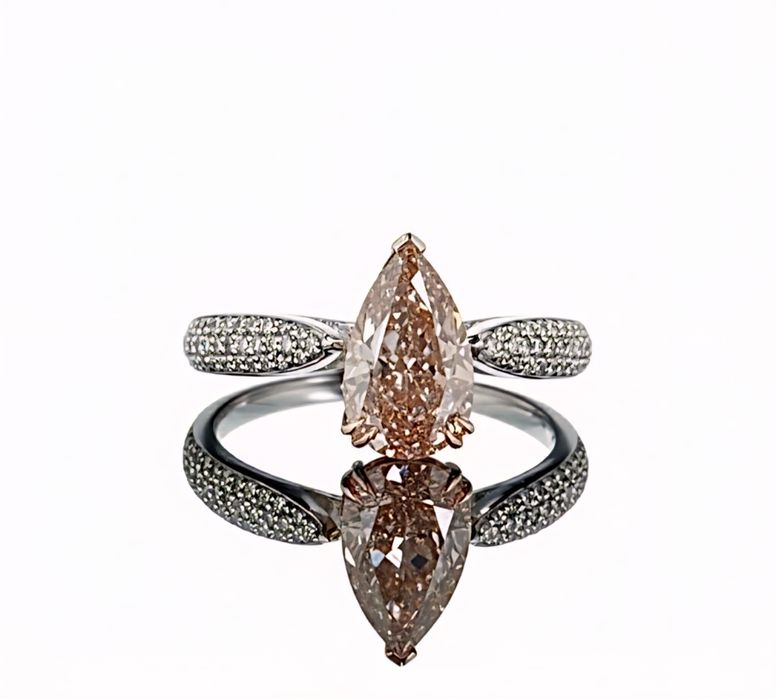 Inel de COLECTIE ,3 ,75Gr,aur alb,diamant 2,50C ,FANCY BROWN