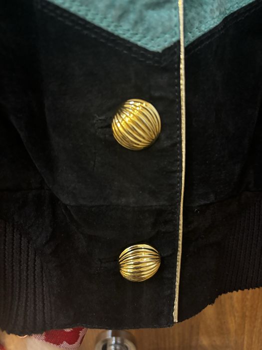 Винтидж яке с бродерия и орнаменти, естестеена кожа и велур