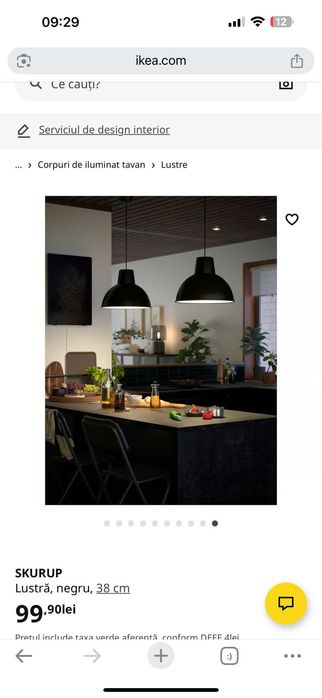 2 x Lustra Skurup neagra