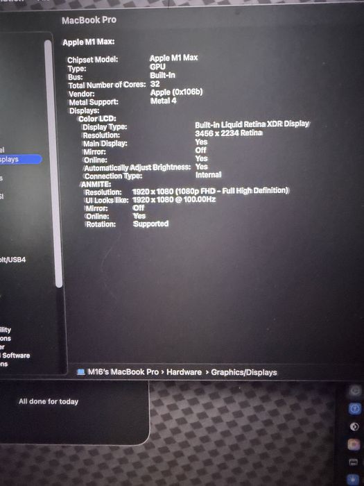 Macbook Pro 16” M1 Max, 64gb ram